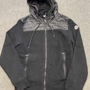Moncler black heavy sweater with hood